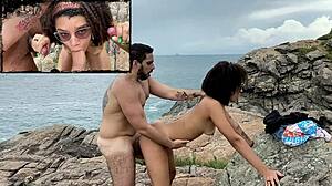 Међурасни пар постаје несташан на нудистичкој плажи