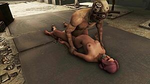 Fallout 4: BDSMでピンクの髪のキャラクターとのダークファンタジーの探求